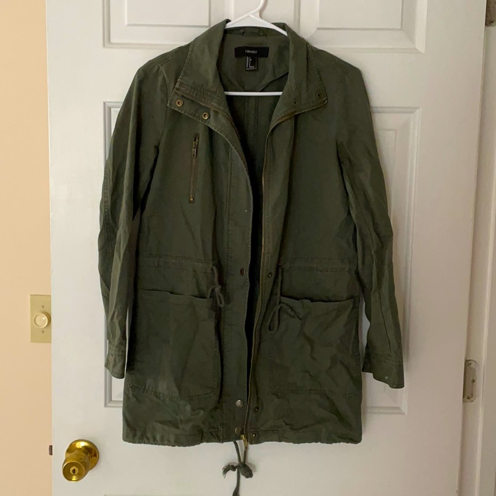 Army Green Jacket Like New Forever 21 Sz Small